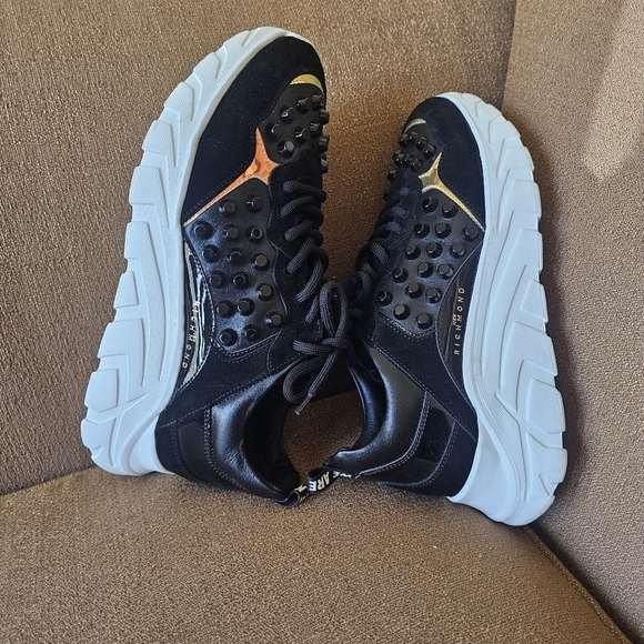 John Richmond Studded Chunky Leather Sneakers Size 10 US, EU 43 Men's NWOT - Picture 4 of 13